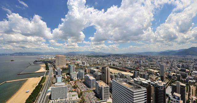 The view from Fukuoka Tower’s observation deck